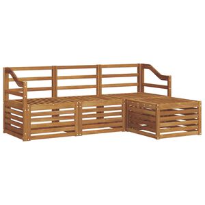 vidaXL Комплект дивани за открито 4 pcs Естествен