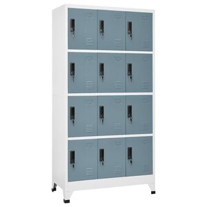 vidaXL Заключващ се шкаф светлосиво и тъмносиво 90x45x180 см стомана