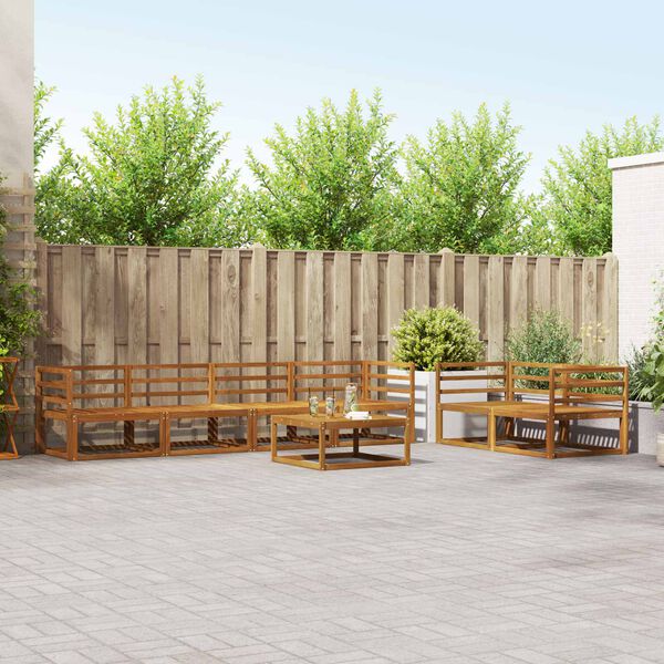 vidaXL Комплект дивани за открито 7 pcs Естествен