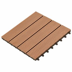 vidaXL Плочка за decking 11 pcs Кафяво 30 x 30 cm WPC