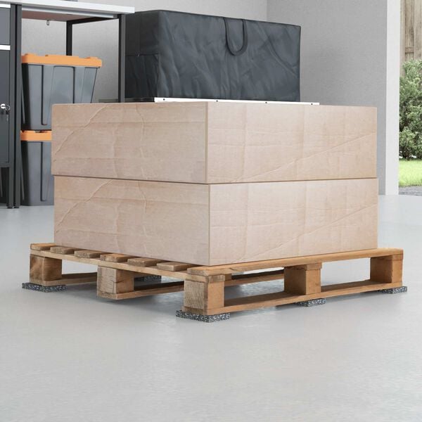 vidaXL Гумена валяк Черно Каучук