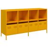 vidaXL Бюфет, горчица жълто, 135x39x73,5 см, студеновалцувана стомана
