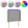 vidaXL LED горна табла за легло, светлосива, 93x16x118/128 см, плат