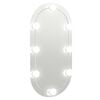 vidaXL Огледало с LED лампи, 80x40 см, стъкло, овално