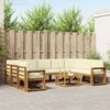 vidaXL Комплект дивани за открито 10 pcs Натурален и Крема
