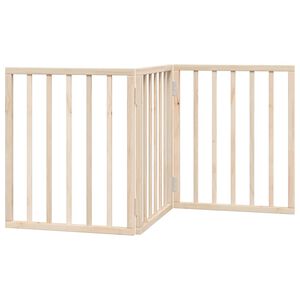 vidaXL Сгъваема порта за кучета, 3 панела, 150 см, тополово дърво