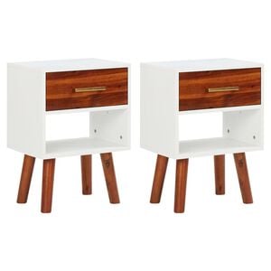 vidaXL Нощни шкафчета, 2 бр, акациево дърво масив, 40x30x57 см