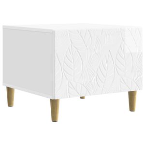 vidaXL Масичка за кафе Бял гланц 50 x 49 x 40 см Инженерна дървесина