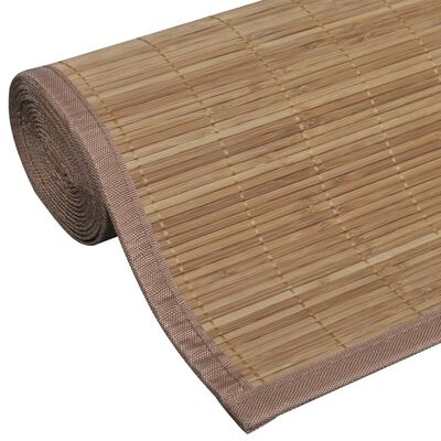 vidaXL Правоъгълен кафяв бамбуков килим 80х200 см