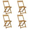 vidaXL Сгъваеми градински столове 4 pcs Натурално 40 x 53 x 80 см