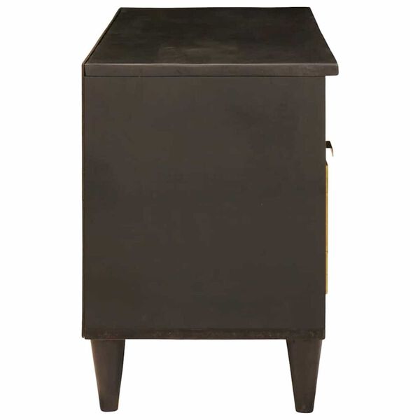 vidaXL ТВ шкаф с рафт Черен и златен 100 x 33 x 46 см Инженерно дърво