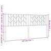 vidaXL Метална табла за глава, бяла, 180 см
