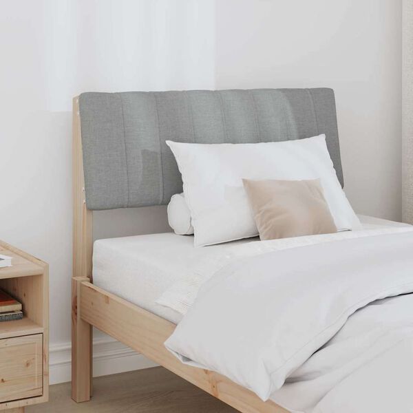 vidaXL Тапицирана табла Светлосиво 75 cm Солидно борово дърво