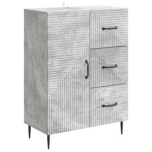 vidaXL Служебен шкаф с чекмедже Бетонно сиво 66 x 34,5 x 89,5 см