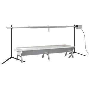 vidaXL Автоматичен шиш за барбекю комплект с тава неръждаема стомана