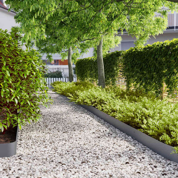 vidaXL Подравняване на тревни площи 10 бр. антрацит 10x103 см