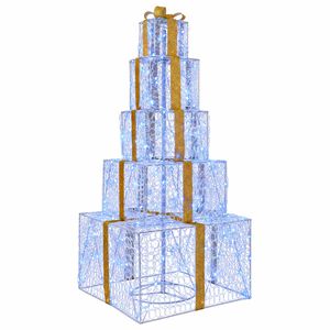 vidaXL Коледна LED декорация комплект светещи кутии 250 LED светодиода