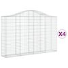 vidaXL Габионни кошници арка 4 бр 200x30x120/140см поцинковано желязо