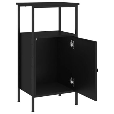 vidaXL Нощно шкафче, черно, 41x31x80 cm инженерно дърво