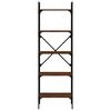 vidaXL Библиотека 5 рафта кафяв дъб 56x31,5x174 см инженерно дърво
