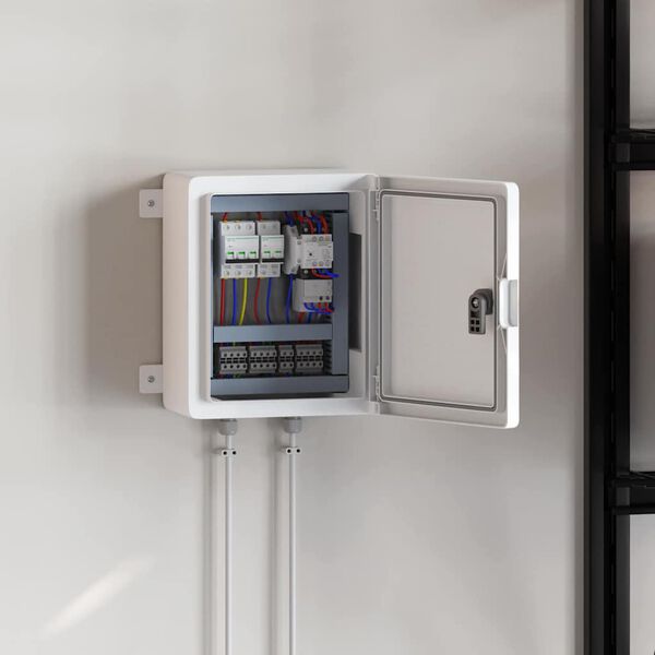 vidaXL Контролен шкаф Сив 47 x 20 x 60 см ABS пластмаса