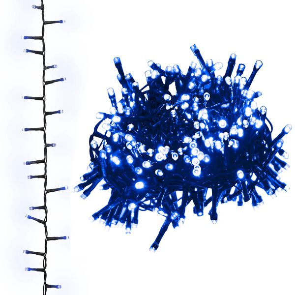 vidaXL Компактен LED стринг с 2000 LED синьо 45 м PVC