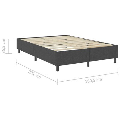 vidaXL Боксспринг легло, тъмносиво, текстил, 180x200 см