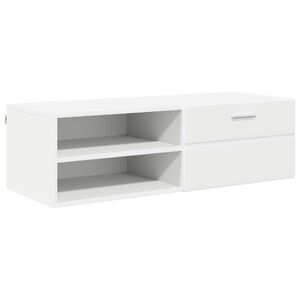 vidaXL Дървен шкаф 100,5 x 39 x 30 см Бяло Инженерна дървесина