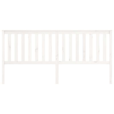 vidaXL Горна табла за легло, бяла, 206x6x101 см, бор масив