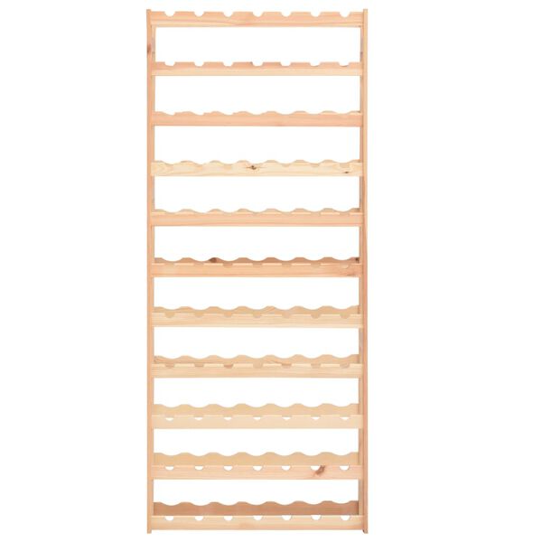 vidaXL Стойка за вино за 77 бутилки, борова дървесина
