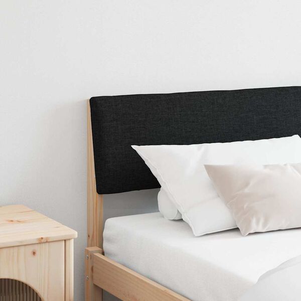 vidaXL Тапицирана табла Черно 200 cm Солидно борово дърво