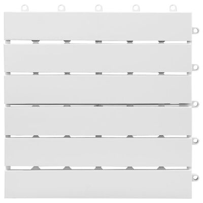 vidaXL Декинг плочки, 10 бр, бели, 30х30 см, акация масив
