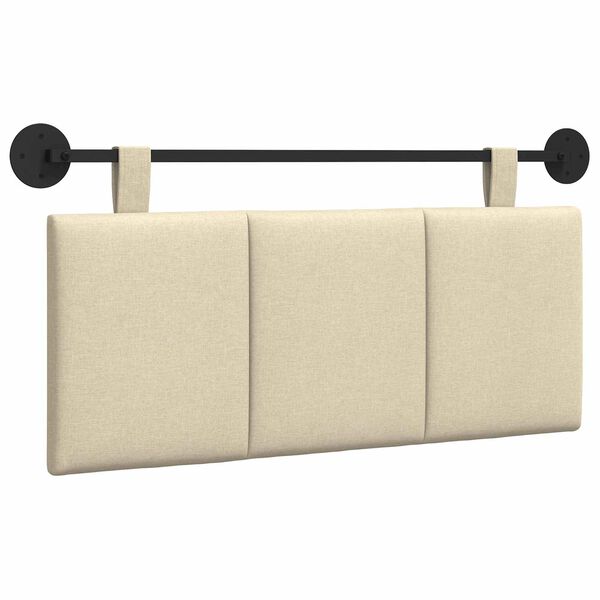 vidaXL Висяща табла Монтиране на стена Крем 110 x 55 x 5 см текстил