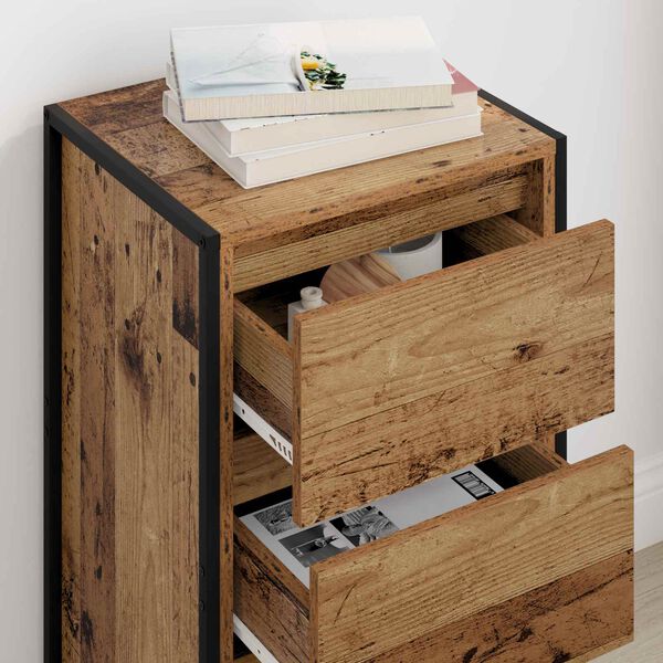 vidaXL Служебен шкаф Старо дърво 42 x 36 x 75.5 см Инженерно дърво