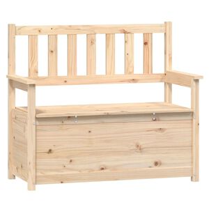 vidaXL Пейка, 112,5x51,5x96,5 см, бор масив