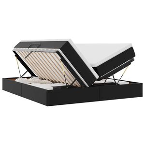 vidaXL Легло с място за съхранение и матрак Черно 200 x 200 cm
