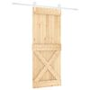 vidaXL Преплъзваща се врата 85 x 210 cm Естествено и бяло