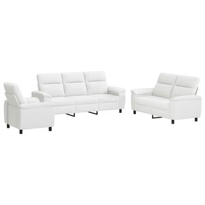 vidaXL Комплект дивани 3 pcs Бяло Текстил