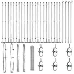 vidaXL Стълб за ограда. Сребристо