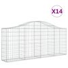 vidaXL Габионни кошници арка 14 бр 200x30x80/100 см поцинковано желязо