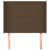 vidaXL Горна табла за легло с уши, тъмнокафява,103x16x118/128 см, плат