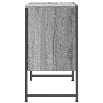 vidaXL Шкаф за мивка, сив сонома, 60x33x60 см, инженерно дърво