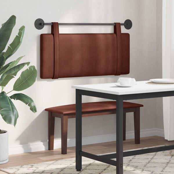 vidaXL Висяща табла Лъскаво кафяво 110 x 55 x 5 см Антично PU