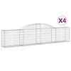 vidaXL Габионни кошници арка 4 бр 300x30x60/80 см поцинковано желязо
