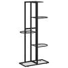 vidaXL 5-етажна поставка за цветя, 43x22x98 см, черен, метал