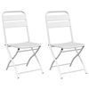 vidaXL Сгъваем градински стол 2 pcs Бяло 55 x 56.5 x 91 см Стомана