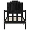 vidaXL Рамка за легло с табла черна Small Single дърво масив