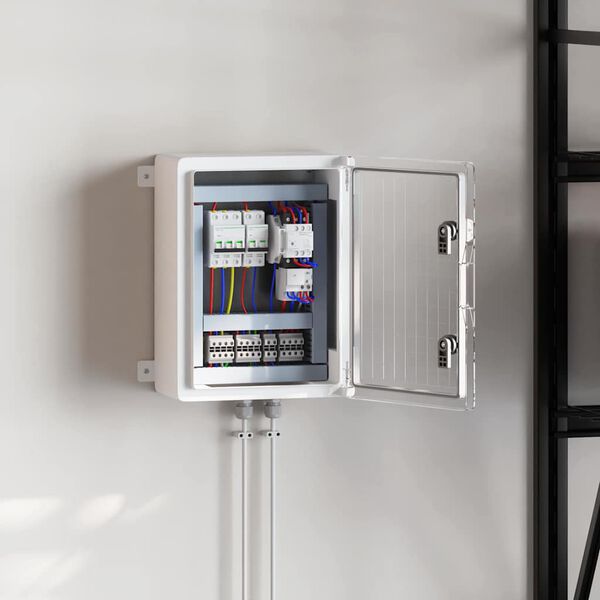 vidaXL Контролен шкаф Сив 30 x 19,5 x 40 см ABS пластмаса