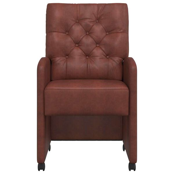 vidaXL Столове с Колела 2 pcs Лъскав кафяв 58 x 67 x 97 см Изкуствена