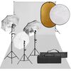vidaXL Фотографски комплект за студио, комплект лампи, фон и рефлектор